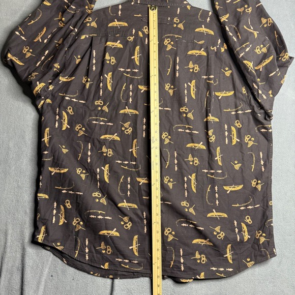 Duluth Trading Co. 2XL Mens Fishing Print Button Down Flannel Shirt Outdoors - Picture 6 of 6